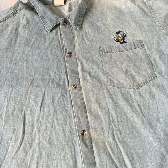 Donald Duck Disney Vintage 90s denim button down shirt - Picture 3 of 11